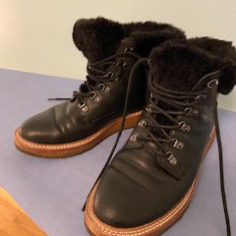 Botkier Leather Faux Fur Lined Boots